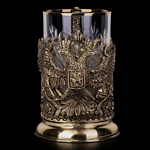 Подстаканник литой ручной работы Двуглавый орел (в шкатулке)