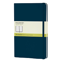 Записная книжка Moleskine Classic (нелинованный) в твердой обложке, Large (13х21см), голубой сапфир