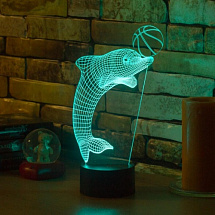 3D лампа Дельфин с мячом
