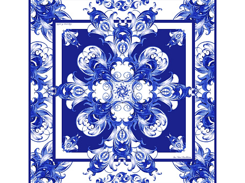 Набор: платок Гжель и свеча Птица счастья - рис 4.