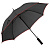 Зонт-трость Jenna, черный с красным - миниатюра