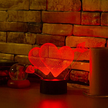 3D светильник Два сердца