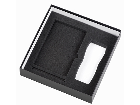 Подарочный набор с блокнотом С2, металлической ручкой и термокружкой, серый - рис 3.