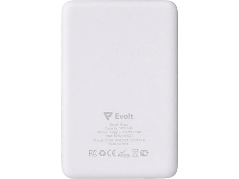 Внешний аккумулятор с QC/PD Шарп, 5000 мАч, белый - рис 4.