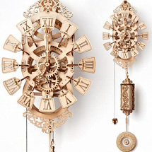 3D-пазл из дерева Wood Trick Настенные часы с маятником