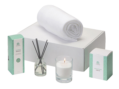 Подарочный набор White light 2.0 с пледом, диффузором, насыпной свечой - рис 2.