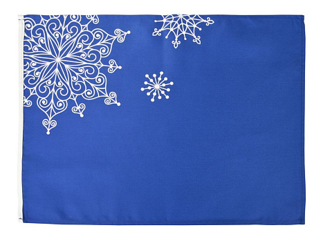 Декоративная салфетка «Снежинки», синяя - рис 2.