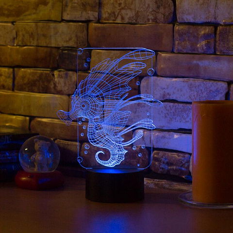 3D светильник Морской конёк - рис 2.