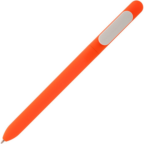 Ручка шариковая Swiper Soft Touch, неоново-оранжевая с белым - рис 3.