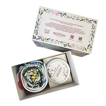 Набор: платок Русский полевой букет и свеча Цветы и травы