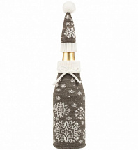 Новогодняя одежда на бутылку Снегопад (серый)