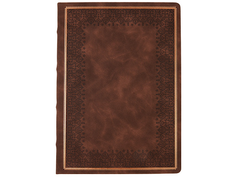 Ежедневник недатированный А4 Royal, коричневый с бронзовым срезом - рис 2.