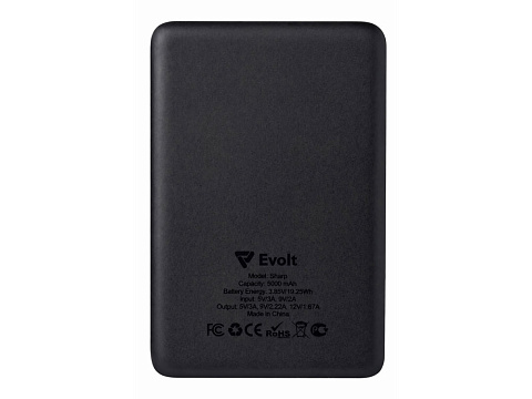 Внешний аккумулятор с QC/PD Шарп, 5000 мАч, черный - рис 4.