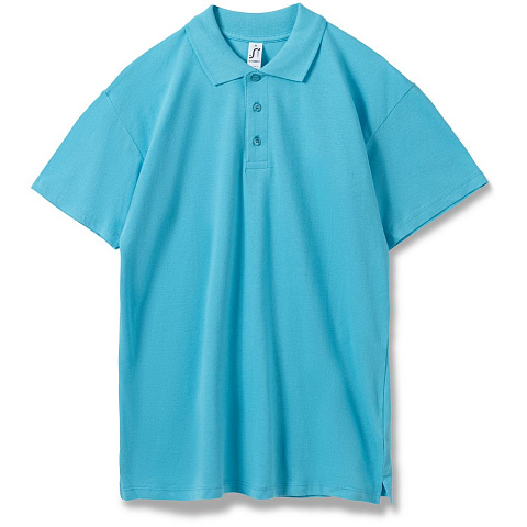 Рубашка поло мужская Summer 170, бирюзовая - рис 2.