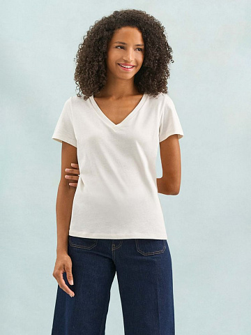 Футболка женская Regent Women с V-образным вырезом, кобальт (темно-синяя) - рис 6.