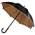 Зонт-трость Downtown, черный с коричневым - миниатюра