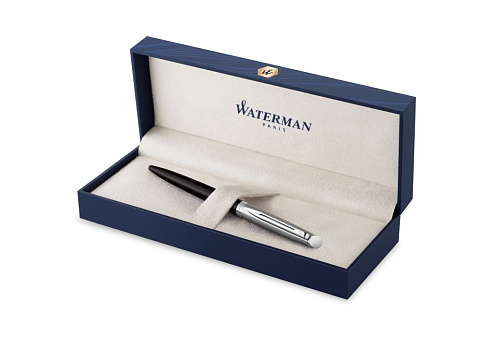 Шариковая ручка Waterman Hemisphere Entry Point Stainless Steel with Black Lacquer в подарочной упаковке - рис 2.