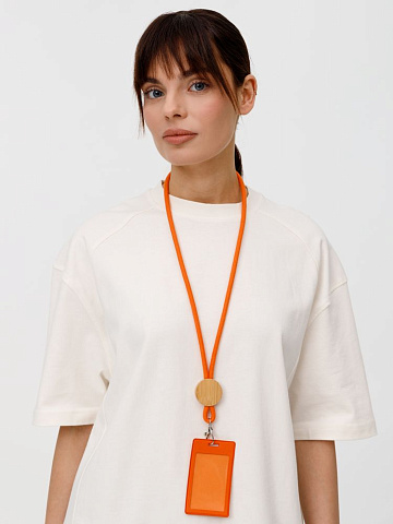 Шнурок для бейджа Tube Wood, оранжевый - рис 10.