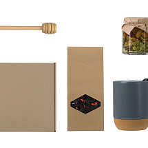 Подарочный набор с кружкой, медом и ложкой для меда, антрацит