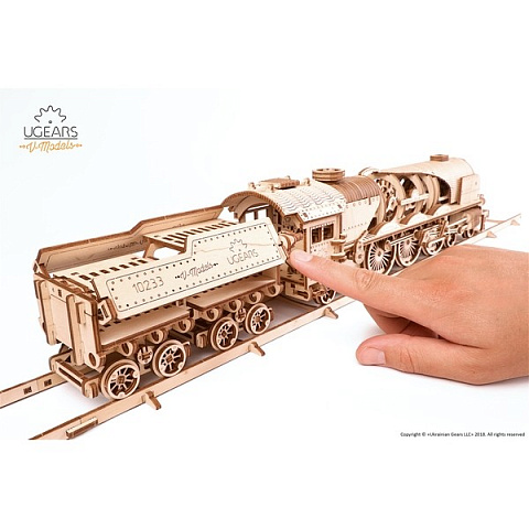 Деревянная модель локомотива Ugears - рис 6.