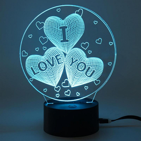 3D лампа I Love You - рис 3.