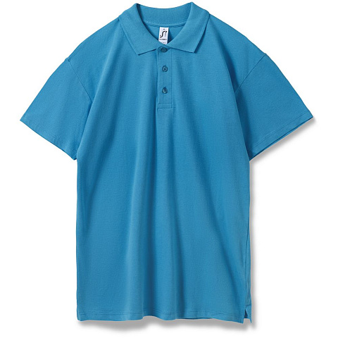 Рубашка поло мужская Summer 170, ярко-бирюзовая - рис 2.