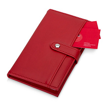 Блокнот-кошелек с сменным блоком А6 Wall Street, 64 листа, красный