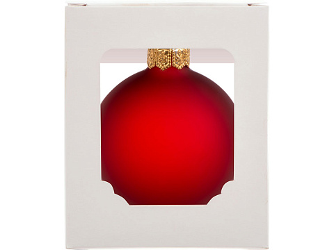 Стеклянный шар красный матовый, заготовка шара 6 см, цвет 12, матовый - рис 3.