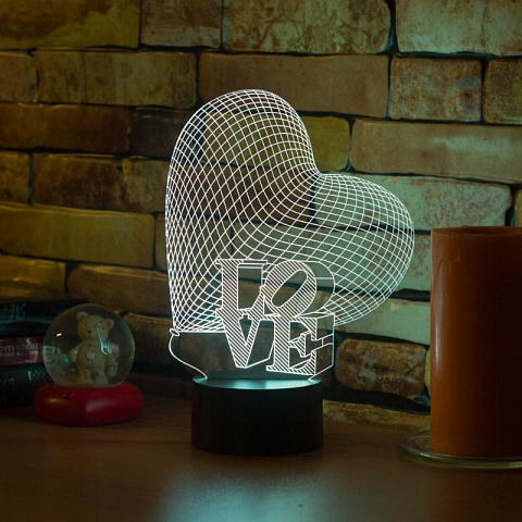 3D светильник Сердце Love - рис 6.