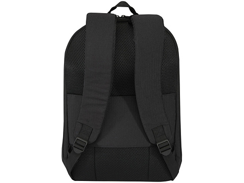Рюкзак Luma для ноутбука с диагональю экрана 15 дюймов с защитой от кражи объемом 10 л из материала, переработанного по стандарту GRS - сплошной черный - рис 3.