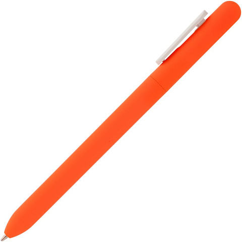Ручка шариковая Swiper Soft Touch, неоново-оранжевая с белым - рис 4.