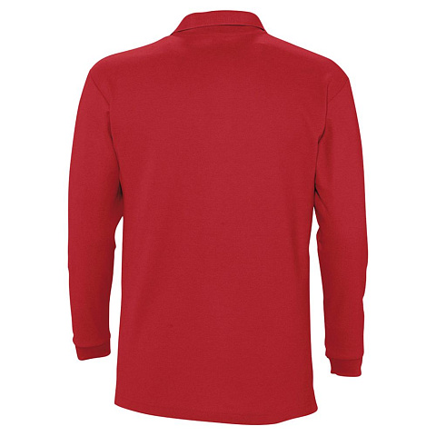 Рубашка поло мужская с длинным рукавом Winter II 210 красная - рис 3.
