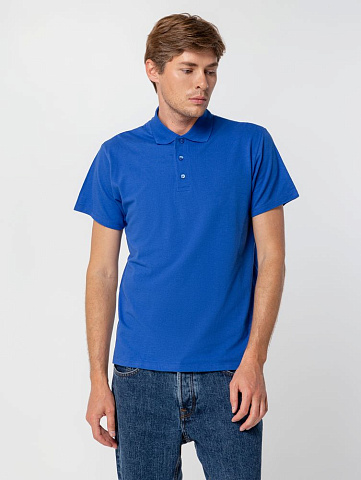 Рубашка поло мужская Summer 170, ярко-синяя (royal) - рис 6.