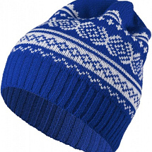 Новогодняя шапка Теплая зима (синий)