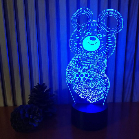 3D светильник Олимпийский мишка - рис 2.