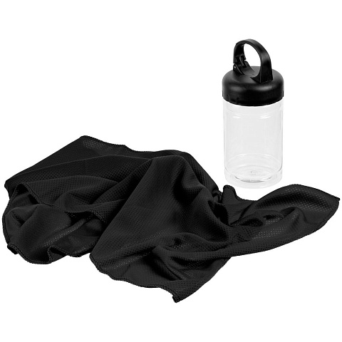 Охлаждающее полотенце Frio Mio в бутылке, черное - рис 3.