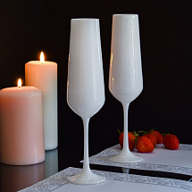 Набор бокалов для шампанского из белого стекла (2 шт)
