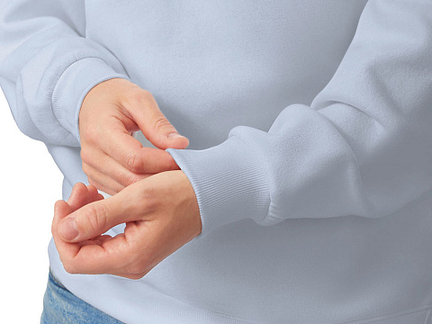 Толстовка с капюшоном оверсайз Lisbon унисекс, небесно-голубой - рис 6.