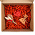 Коробка Grande, крафт с красным наполнением - миниатюра