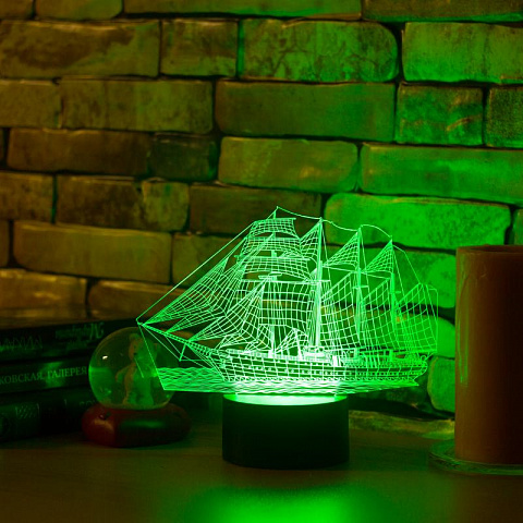 3D лампа Парусник - рис 2.