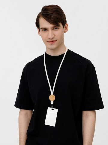 Шнурок для бейджа Tube Wood, белый - рис 10.