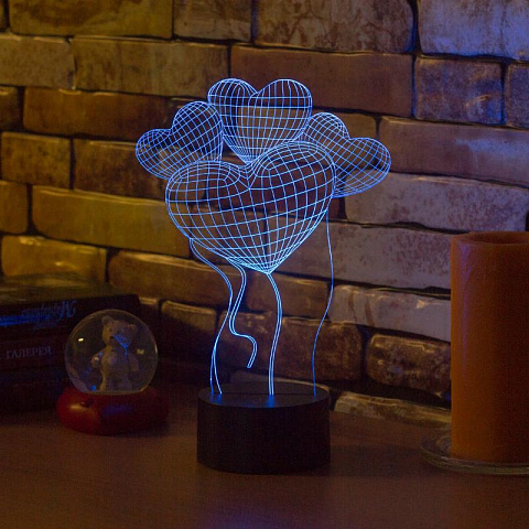 3D светильник Шары Сердца - рис 3.