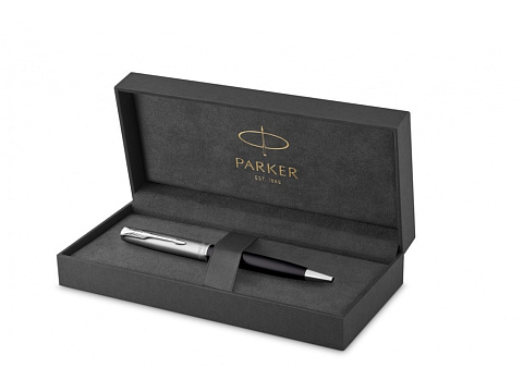 Шариковая ручка Parker Sonnet Entry Point Black Steel CT, стержень: M, цвет чернил: black , в подарочной упаковке - рис 2.