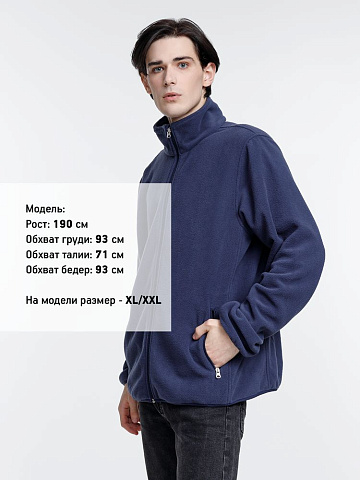 Куртка флисовая унисекс Nesse, темно-синяя - рис 6.