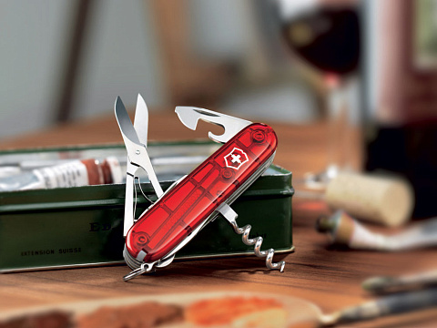 Нож перочинный VICTORINOX Climber, 91 мм, 14 функций, полупрозрачный красный - рис 3.