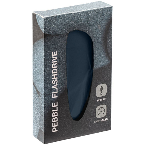 Флешка Pebble, серо-синяя, USB 3.0, 16 Гб - рис 4.