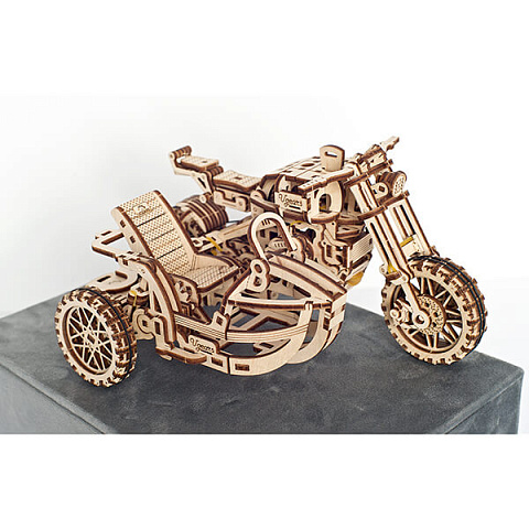 Деревянный мотоцикл с коляской Ugears - рис 5.