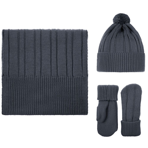 Шапка Knit Beat, серая (графит) - рис 5.