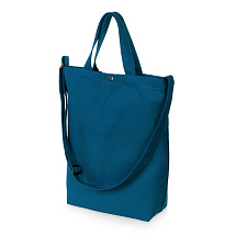 Сумка Helfer из хлопка на кнопке с регулирующейся лямкой, индиго