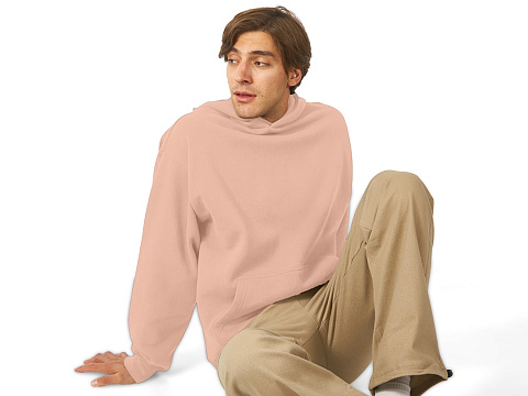 Толстовка с капюшоном оверсайз Berlin унисекс, лосось - рис 4.